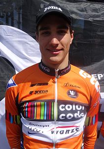 Antoine Warnier lors du départ du Grand Prix Criquielion 2014 à Boussu.