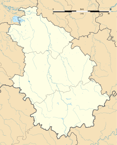 Mapa konturowa Górnej Marny, po prawej znajduje się punkt z opisem „Choiseul”