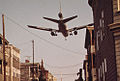 An American Airlines DC-10 comes in for landing at Logan International Airport over Neptune Road in East Boston in May, 1973.