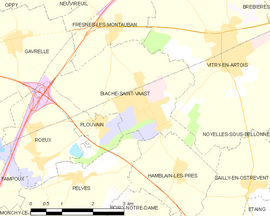 Mapa obce Biache-Saint-Vaast