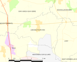 Mapa obce Limoges-Fourches