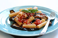 Pasta alla Norma is a classic pasta dish in Sicilian cuisine[5] from Catania