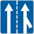 Right lane merges with traffic coming from other road