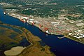 The port in Wilmington on the Cape Fear River estuary