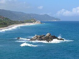 Strand i Parque Nacional Natural Tayrona