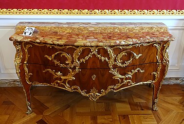 Rococo – Chest of drawers, by Jacques Dubois (1750–1755), various wood types and gilt bronze mounts, Waddesdon Manor, Buckinghamshire, UK