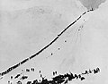 Image 21Miners and prospectors climb the Chilkoot Trail during the Klondike Gold Rush. (from History of Alaska)