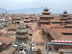 Pogled na Patanski kraljevi trg. Je na seznamu Unescove svetovne dediščine.