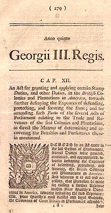 Print of the Stamp Act of 1765