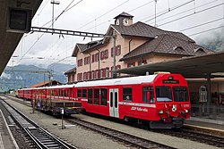 Vonat Pontresina állomásán