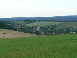 Pohled na České Petrovice z vrchu Adam