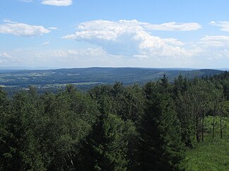 Blick vom Eggeturm auf der Velmerstot nach Süden über den Hauptkamm des Eggegebirges