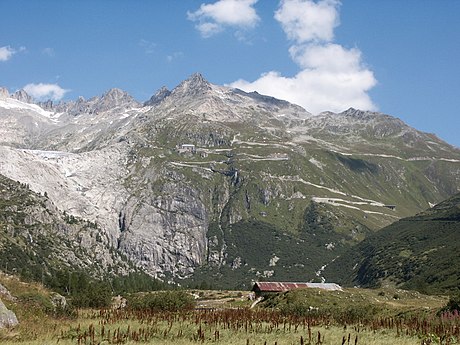 L'area del ghiacciaio del Rodano nel 2004.