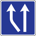 Start of lane on the left