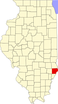 Locatie van Lawrence County in Illinois