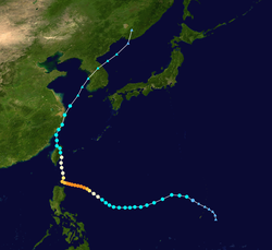 颱風敏督利的路徑圖