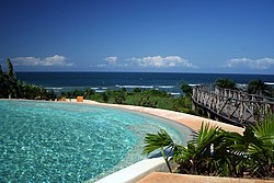 View of the coast from Msambweni Beach Hotel