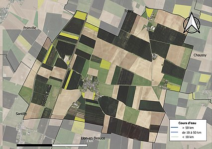 Carte orthophotographique de la commune en 2016.