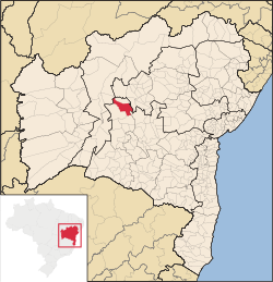 Localização de Brotas de Macaúbas na Bahia