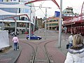 Napojení úzkorozchodné smyčky na městskou trať u terminálu Fügnerova.