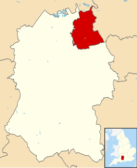 Pozicija Swindona na karti Grofovije Wiltshire