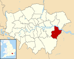 Bexley na karti Greater Londona
