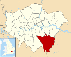 Bromley na karti Greater Londona