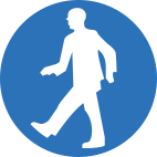 EEC Safety Sign 1992 - Pedestrians must use this route