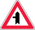 Junction with minor road (from the left)