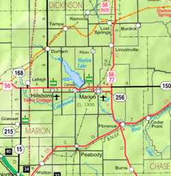 KDOT map of Marion County (legend)