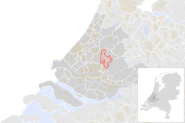 Locatie van de gemeente Zuidplas (gemeentegrenzen CBS 2016)