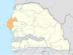 Thièsin alue Senegalin kartalla.