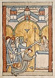 En medeltida illustration av mordet på ärkebiskop Thomas Becket i katedralen i Canterbury.