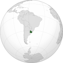 Makhalilo gha  Uruguay  (dark green) in South America