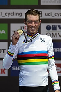 Rohan Dennis als Weltmeister im Einzelzeitfahren 2018