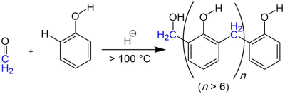 Reaktionsschema Baekeland-Manasse-Lederer-Reaktion