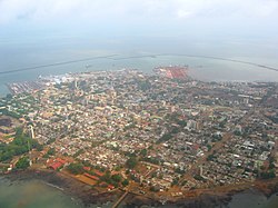 Vue aérienne de Conakry