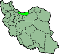Peta Iran dengan Mâzandarân diterangkan