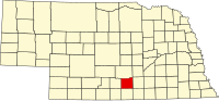 Map of Nebraska highlighting Kearney County