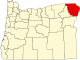 State map highlighting Wallowa County