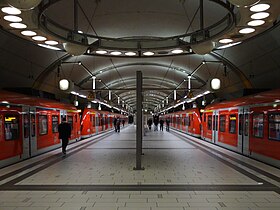 Bahnsteig des Bahnhofs Offenbach Marktplatz