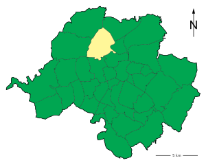 Lage des Stadtteils Chemnitz-Borna-Heinersdorf in Chemnitz (anklickbare Karte)