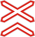 Railroad crossbuck (multi-track)