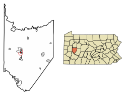 Location of West Kittanning in Armstrong County, Pennsylvania.