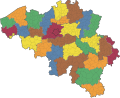 Map of the 27 judicial arrondissements from before 2014