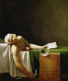 Attribué à Gioacchino Serangeli, réplique de la Mort de Marat, Paris, musée du Louvre