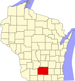 Karte von Dane County innerhalb von Wisconsin