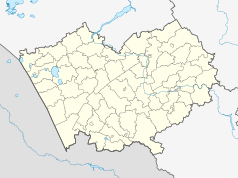 Mapa konturowa Kraju Ałtajskiego, blisko centrum na prawo u góry znajduje się punkt z opisem „Kosicha”