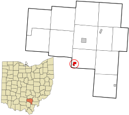 Location in Vinton County and the state of Ohio.