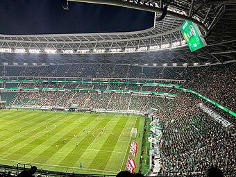 View of the pitch and fans from the northeastern corner.